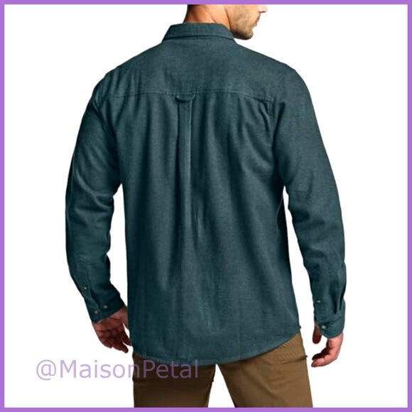 100% Cotton Button Down Flannel Shirt Long Sleeve Plaid Casual Outdoor - Picture 4 of 7